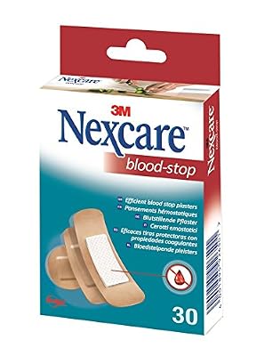 Nexcare Blood Stop Pansements Hémostatiques Set de 30 Pansements