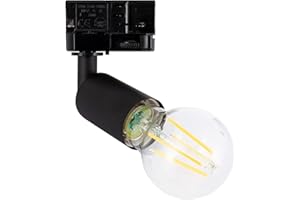LEDKIA LIGHTING Spot à Douille pour Rail Triphasé (3 Allumages) à Ampoule E27 Noir