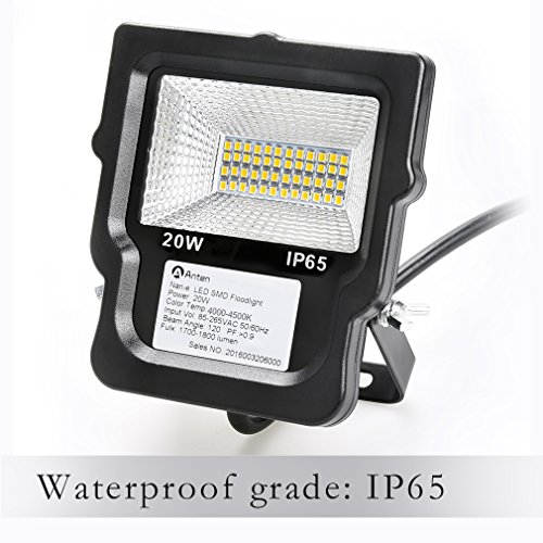 Anten® LED Fluter 20W Außenstrahler Flutlicht Scheinwerfer Baustrahler wasserdicht Neutralweiß - 3