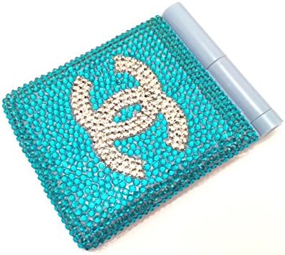 Diamante/Crystal Ustyleco MAKEUP MIRROR LED LIGHTS! Dual Sided Compact Foldable (turquoise)