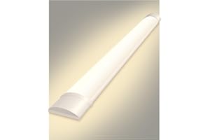 Sararoom 4FT LED Batten Light 40W LED Tube Light, 4800LM, 4500K Neutral White, 115cm 45.2inch LED Strip Lights, Surface Mounting Ceiling Light for Office Home Basement Garage, No Plug, No Ground Wire