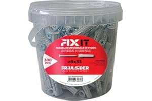 Friulsider Tasselli in Nylon ø 6 mm TSP L. 33 mm cf 300 Pz 90411B000100 Fixy