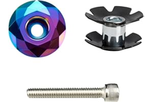 PLATTBK Tapa Potencia Bicicleta con Araña Direccion 1 1/8 MTB Tapón de Potencia para Ciclismo de Aluminio