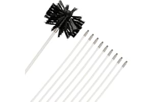 KEYOHOME Chimney Cleaning Brush Kit Sweep Sweeping Brush Drain Rod Set Nylon Cleaning Tool Accessory Includes 9 Flexible Rods 1 Brush Head