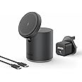 Anker 623 Magnetic Wireless Charger (MagGo), 2-in-1 Wireless Charging Station with 20W USB-C Charger, For iPhone 13/12 Series, AirPods Pro (Interstellar Gray)