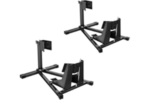 ‎AUFUN Aufun Motorradständer vorne für 17-21" 90-130 mm Reifen, Vorderrad Motorrad Ständer Motorradwippe Universal Montageständer Schwarz Rutschfest Einstellbar Transportständer Vorderradhebeständer, 2 Stück