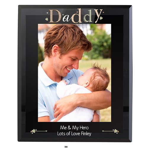 Daddy Black Glass Frame Gifts, and, Cards Baby, Gifts Fathers, Day, idea Personalised