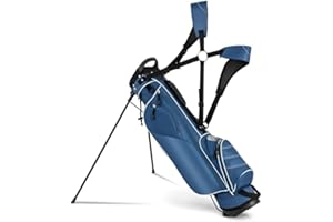 SPOTRAVEL Golf Stand Bag, Lightweight Golf Clubs Storage Bags with Adjustable Dual-Strap, 4-Way Top Divider & Foldable Bracket, Waterproof Golf Trolley Bag for Adults