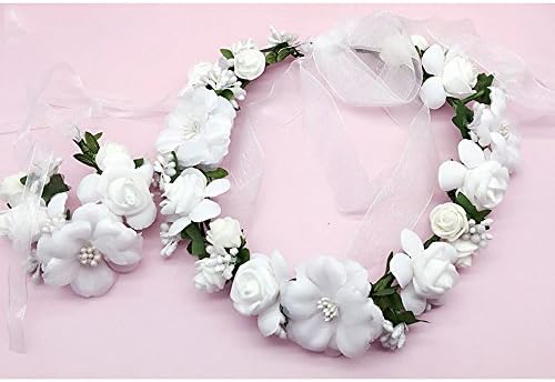 OKBO Women/Girl Artificial Silk Yarn Flower Garland Hair Accessories,Bridal Wedding Honeymoom Lei Flowers Special Occasion Outdoor Wreaths Party Hen Night and Beach Party Adults or Kids