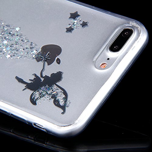 Ikasus     Carcasa de silicona para iPhone 7 Plus de 5 5  pulgadas  dise  o con estrellas brillantes   ngel ni  a  modelo ultra fino  transparente  flexible  ultra delgado  iPhone 8 Plus Case iPhone 7 Plus Case