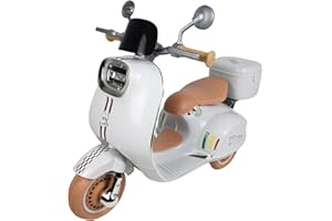 Twinly Scootly Moto électrique pour enfants avec télécommande, chargeur et batterie 6 V autonomie jusqu'à 40 min, accélérateur à pédale, porte-bagages, port USB, lumière et MP3 Bluetooth