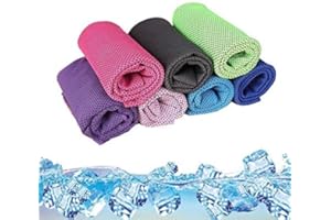 Losuya 5er-Pack Mikrofaser-Kühltuch für Sport und Fitness, zufällige Farbe 30 x 100 cm