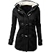 Price comparison product image  Mosstars Women Winter Outwear, Ladies Warm Faux Fur Wool Windbreaker Coat Outcoat Solid Color with Horn Buckle Slim Trench Jacket