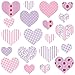 Price comparison product image GET STICKING DÉCOR® CUTE HEART WALL STICKERS COLLECTION, PurpleHearts&Roses Hart.11, Matt/ Satin Vinyl, Pink & Purple Color. (Medium)