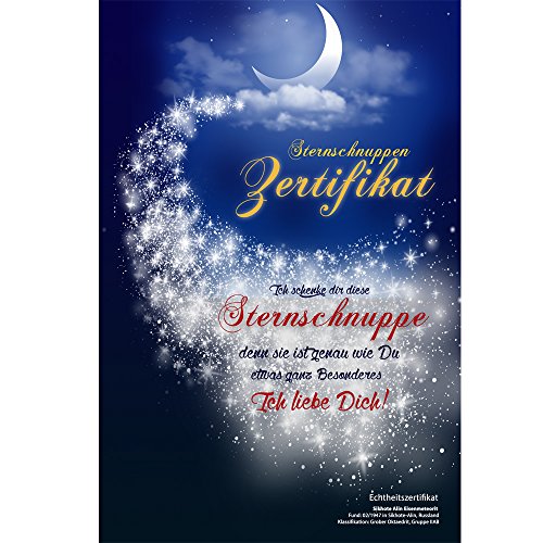 Echte Sternschnuppe in roter Herzbox – inkl. Sternschnuppenzertifikat mit romantischer Widmung | als romantisches Hochzeitsgeschenk, als Geschenk zum Geburtstag, zum Jahrestag oder zum Valentinstag - 2