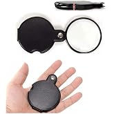 Katlanır Cep B&uuml;y&uuml;te&ccedil; 60 mm 1 Adet 10X B&uuml;y&uuml;tme Lens Cepte Taşınan Optik Lens Mercek Okuma B&uuml;y&uuml;teci Mini Cep El B&uuml;y&uuml;teci