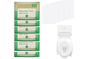 SECALIFE 50 Pieces Disposable Toilet Seat Covers, Flushable Biodegradable Paper Toilet Seat Covers for Travel Use in Public Toilets, Disposable Toilet Seat Cover for Kids Adults Pregnant Women