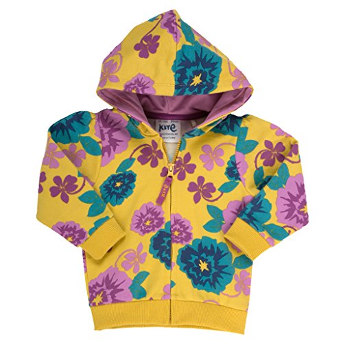Kite Baby Girls Country Floral Long Sleeve Hoodie, Gold, 0-3 Months