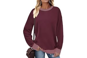 NobSuit Sweatshirt Damen Einfarbiges Langarmshirt Rundhals Damenpullover Oberteile Casual Pullover Essentials Für Frauen Winter T-Shirt Herbstshirt