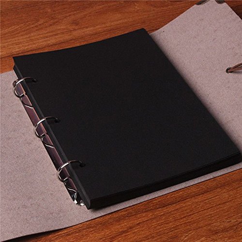Saibang persönliches Fotoalbum, handgefertigt, Leder, Retro, Srapbook, Gästebuch, zum Selbstgestalten von Alben - 4
