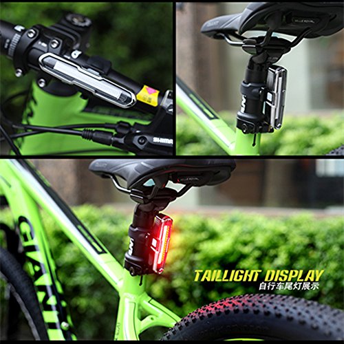 SOOJET RL75 USB Wiederaufladbare LED Fahrrad Rücklicht Sport Bicycle Rear Light Taillight Rücklicht – Fahrrad Helm Licht – LED Licht Max 150 Lumen Rot Blau Licht 5 Licht-Modis - 5