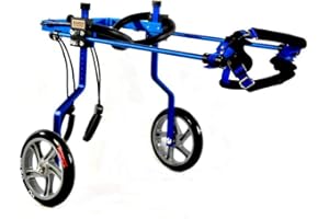 KAJILE Verstellbarer 2-Rad-Hunderollstuhl,XXS-2 Größe für die Rehabilitation der Hinterbeine von behinderten Hunden, Geeignete Höhe 20–25 cm, Breite 8–12 cm, Länge 12–17 cm