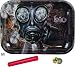 Produktbild BUDDIES Biohazard Rolling Tray Metall Medium Mischeschale Transporthülle Tube bunt 120mm - Rasta-Ansteck-Button 25mm