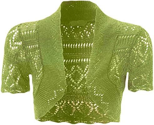 FAST TREND CLOTHINGNEW KIDS GIRLS Bolero Knitted Cardigan Shrugs Top 7-13 Years (11-12, Parrot Green)