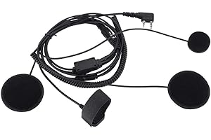 DIYEENI Cuffie interfoniche per casco da moto con altoparlanti per microfono PPT Connettore K, Cuffie con cancellazione del rumore, Compatibili con Kenwood BAOFENG Retevis HYT Walkie Talkie