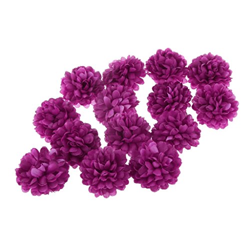30x Künstlichen Blume Daisy Blumenköpfe Seide Kugelkopf Hochzeit Haus Dekor – dunkellila - 7