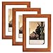 Produktbild 3er Set Bilderrahmen Fotogalerie, 9421-3 , Holz Rahmen , mit Glasscheibe , mit Passepartout, Artos Dunkelbraun, 15x20 cm