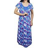 Indiatrendzs Women Floral Hosiery Nighty Summer Long Sleepwear Night Gown 42"