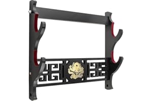 DELUFU Supporto per spada, supporto da parete in velluto imbottito, per spada Tanto Samurai, spada laser, spada laser, cosplay Blade Tanjirou (2 livelli)