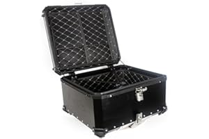 Cachpib 100L Motorbike Top Case, Aluminum Waterproof Top Box for Motorcycle Luggage Box with Security Lock, Motorcycle Helmet Luggage Storage Rear Tour Box