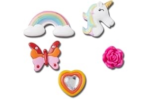 Crocs 5-Pack Unicorn Shoe Charms | Jibbitz for, Ciondoli per Scarpe Unisex-Adulto, Plastica Fantastica Whimsical, 5 Pack