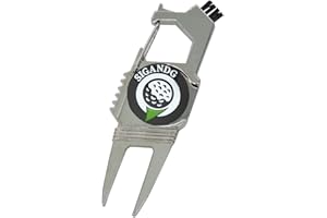 SIGANDG Unisex's 7-in-1 Divot Repair Tool Zinc alloy golf ball fork With magnetic ball mark A variety of functions golf green fork