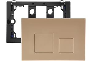 EIROLACE Placca Di Comando Wc,Doppio Scarico,Piastra Di Ricambio Per Pannello Frontale Del Cassetta Wc,Con Set Di Aste Scarico E Telaio Di Fissaggio,Per Geberit Sigma 01,10,20,21,30,50,60,Up320 (Cachi)