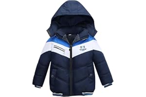 linboo Winterjacke Jungen Kinder Parka Jacke Gefüttert Winter Mantel mit Abnehmbarer Kapuze Dicke Steppjacke Baby Warme Outdoorjacke