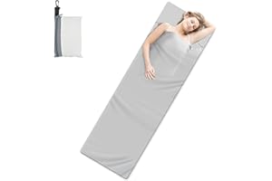 TSLBW Fodera per Sacco a Pelo 210 x 70 cm, Sacco Lenzuolo con Scomparto per Cuscino Sacco a Pelo da Viaggio Campeggio per Affari Escursionismo Alpinismo Sacco da Letto Ostelli Picnic