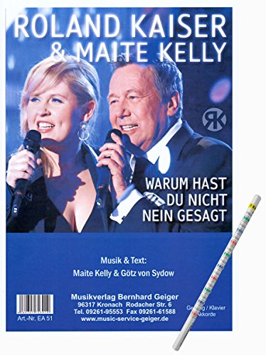 Free Roland Kaiser Maite Kelly Warum Hast Du Nicht Nein Gesagt Mit Praktischem Bleistift Klaviernoten Sheet Music Pdf Download Quentidar
