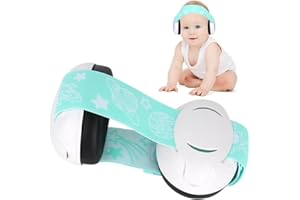 Fivtsme Cuffie antirumore bambini, Protezione acustica per bambini con morbido cuscino regolabile, per Neonati e Bambini Fino a 36 Mesi,blu
