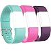 Produktbild fitbit charge 2 armbandReplacement BandsEdelstahl Stahlarmband Uhrenarmband Sportarmband Strap für Fitbit charge 2 (Small(5.9-8.6)-Inches, Grün+ rosa+ lila)