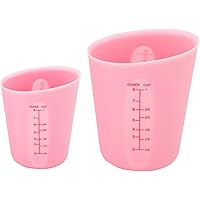 2 Stück Silikonbecher für Harz, 250 / 500ml Messbecher Präzise Skala Klar abgestufte Becher Antihaft-Mischbecher…