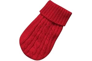 Doublehero Haustier Kleidung Herbst Winter Strickpullover Kostüm Jacke Mantel Rollkragen Warm Hundebekleidung Katze Kleiner Hunde Pulli Hemden Shirts Niedlich Haustierkleidung (XS, Rot)