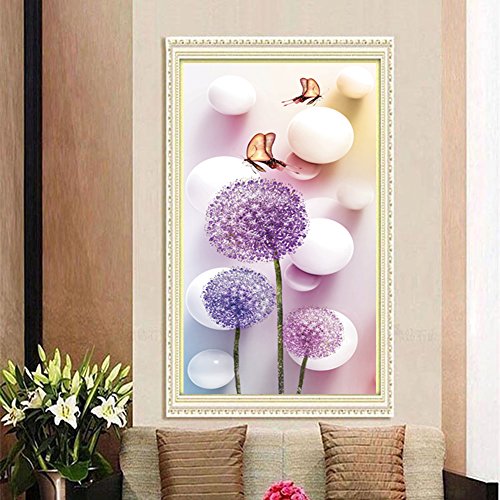 Amazingdeal365 Motiv-Löwenzahn 5D DIY Diamond Stickerei Malerei Kreuzstich für Balkon,Terasse,Café,Kinderzimmer,Wohnzimmer, Schlafzimmer, Arbeitszimmer usw. - 5