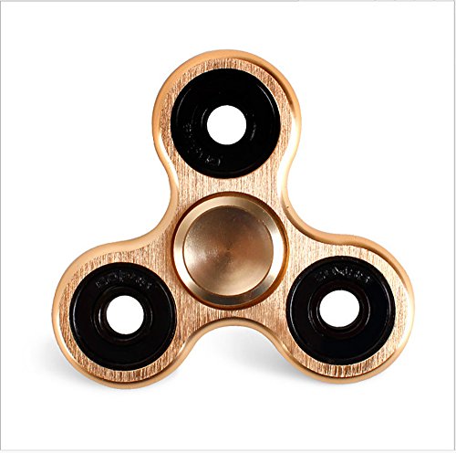 [Upgraded version] Finseng Tri Fidget Hand Spinner EDC Toy High Speed Stainless Steel Bearing Aluminium Alloy Body for Anxiety and Stress Relief, ADD, ADHD Adults & Kids (Gold)