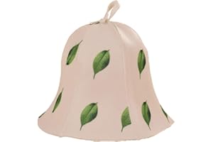 Besttoolifes Sauna Hat, Sauna Hat Cap For Women And Men, Comfortable And Breathable Head Protection For Sauna, 100% Natural Felt Sauna Accessories(green leaves)