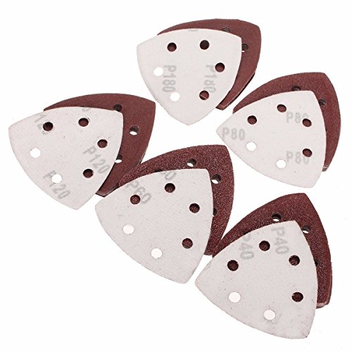 50pcs 40/60/80/120 Grit Dreieck Schleifblätter Papier Scheiben Sander Grinder Pads - 2