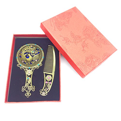 Beauty360 Spiegel mit Griff und Kamm Passagiere in einer Hand Taschenspiegel Exquisite - 2