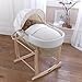 Clair de Lune Stardust Palm Moses Basket  inc. bedding, mattress & adjustable hood (Cream)